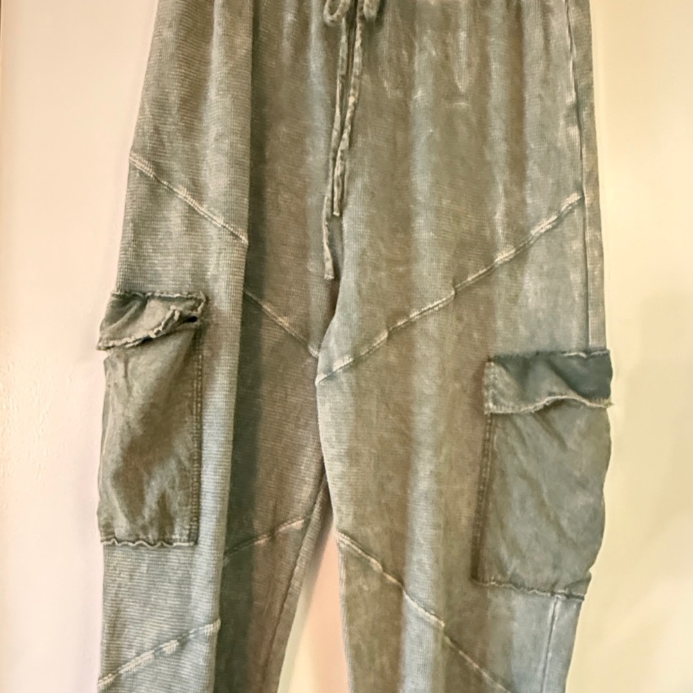 Women's Light Green Cargo Joggers